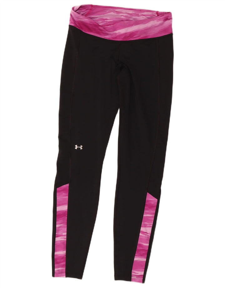 Женские леггинсы Cold Gear Under Armour, Великобритания 14, средние черные цветные блоки