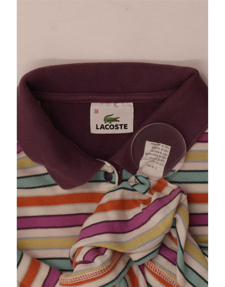 Женская рубашка поло Lacoste Regular, размер 38, средняя, в разноцветную полоску