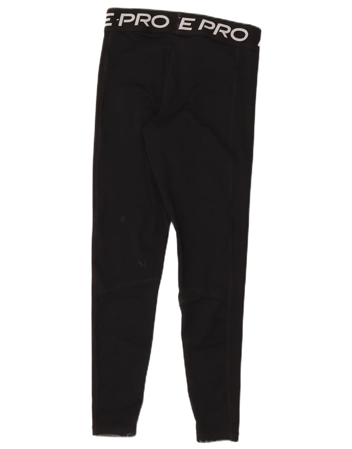 Женские леггинсы с рисунком Nike Dri Fit UK 12, средний черный, полиэстер