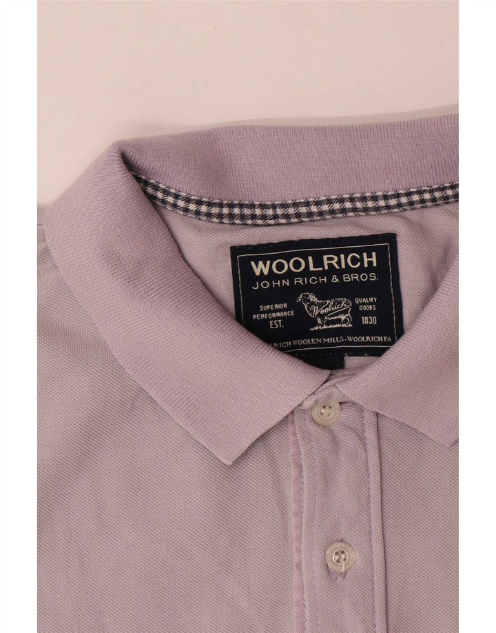 Мужская рубашка-поло Woolrich среднего фиолетового цвета из хлопка