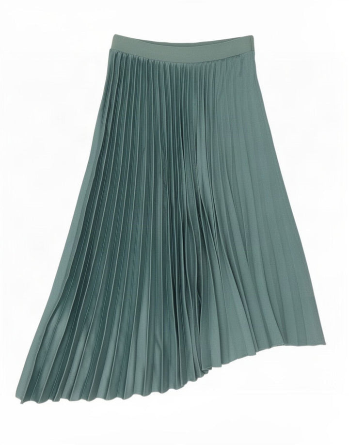 Женская асимметричная плиссированная юбка Zara Medium W28, зеленый полиэстер