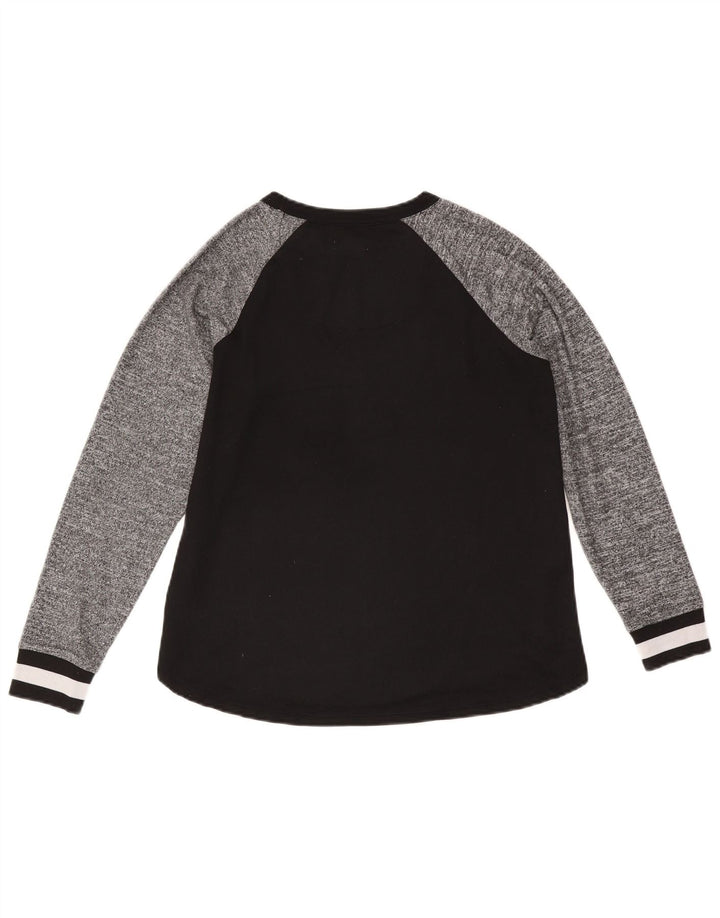 Женский топ Dkny с длинным рукавом и графикой, UK 10, маленький черный, полиэстер с цветными блоками