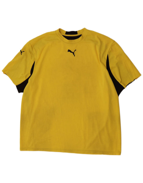 Мужская футболка с рисунком Puma 2XL желтая с цветными блоками
