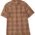 TIMBERLAND Мужская рубашка с коротким рукавом, средний размер, разноцветная клетка, хлопок