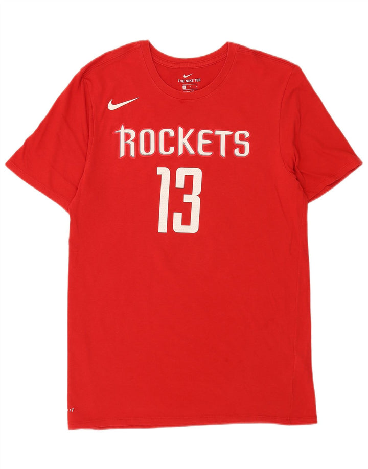 Мужская футболка с рисунком Nike Houston Rockets, средний красный хлопковый топ