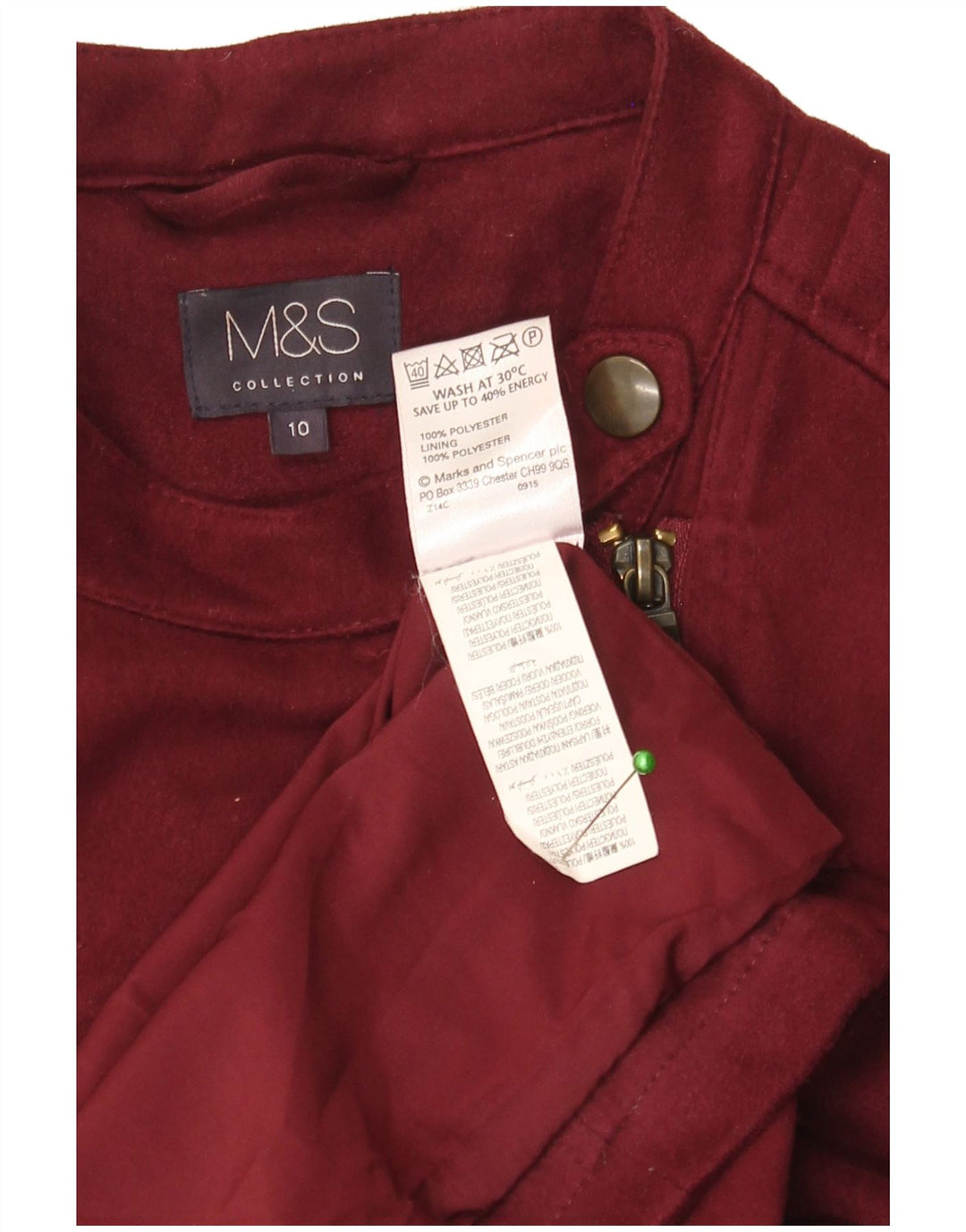 Женская байкерская куртка Marks & Spencer UK 10, маленькая бордовая байкерская куртка из полиэстера