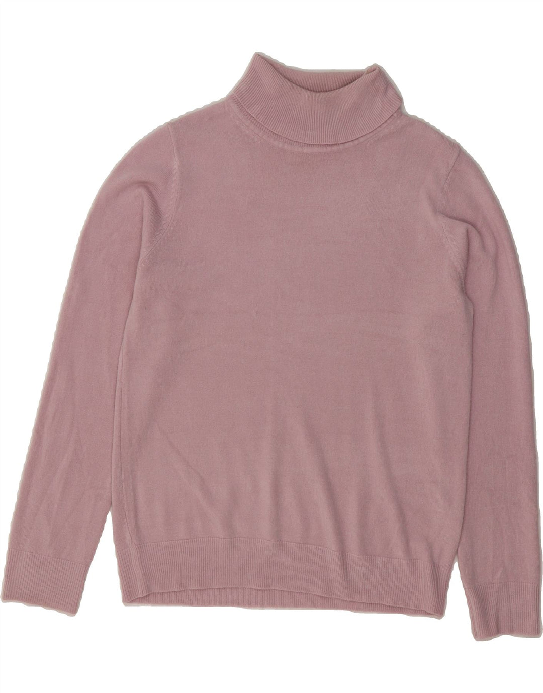 MARKS & SPENCER Womens Roll Neck Jumper Sweater UK 12 Medium Pink Acrylic Vintage Marks & Spencer and Second-Hand Marks & Spencer from Messina Hembry 