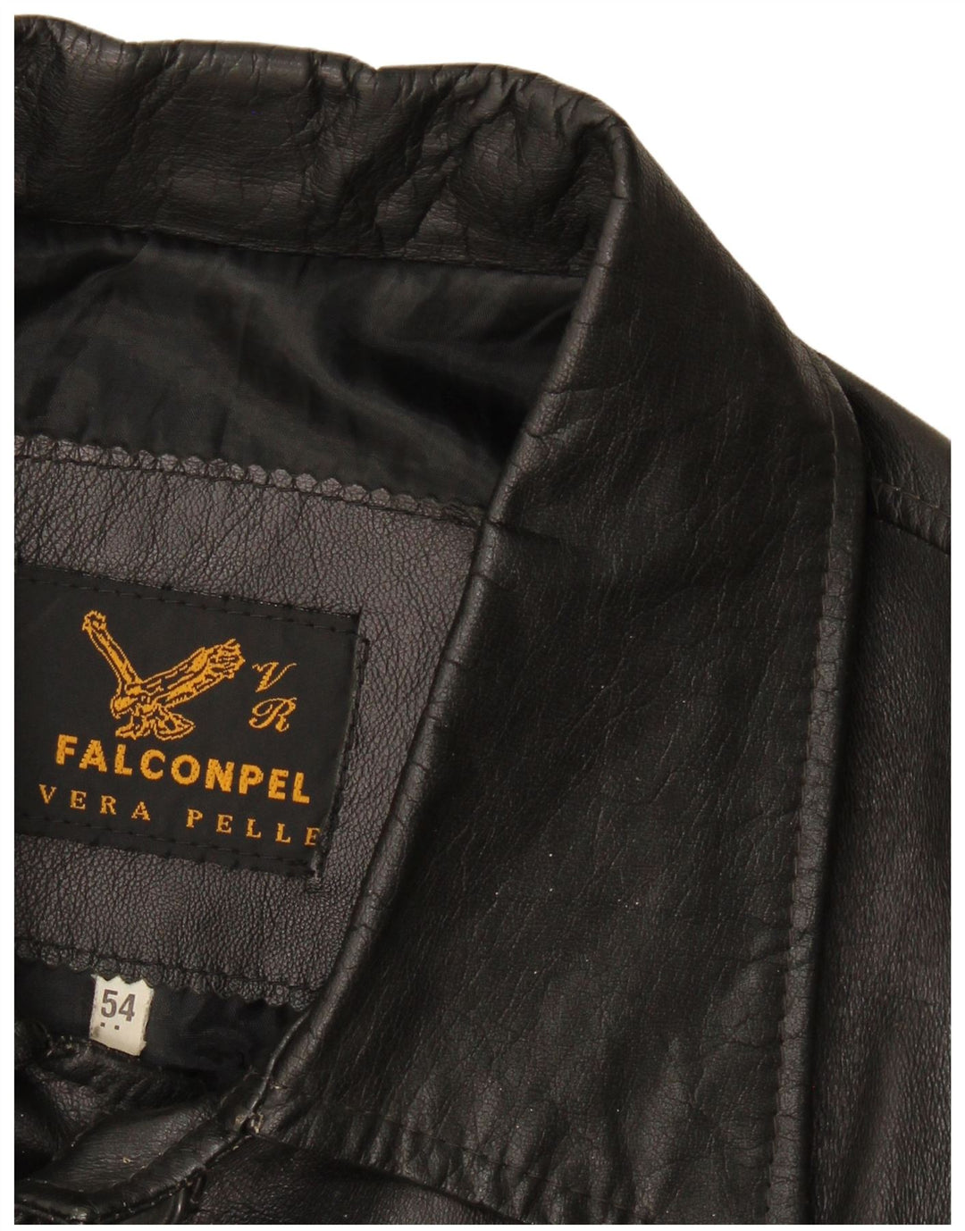 Мужская кожаная куртка Falconpel IT 54 2XL черная кожа