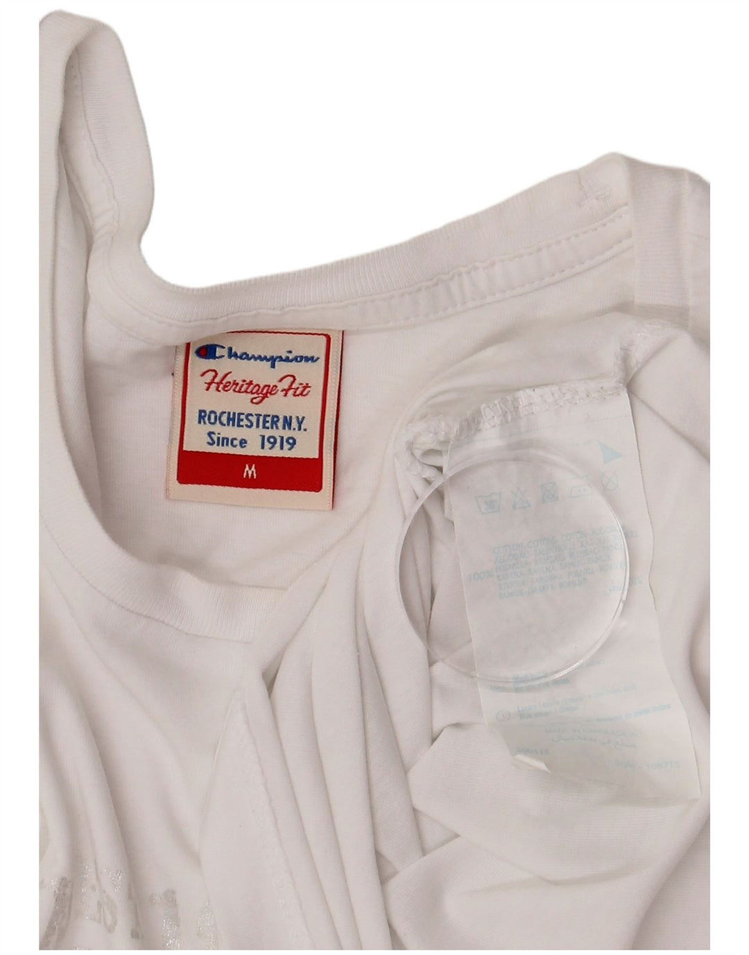 Женская футболка с рисунком Champion Herritage Top UK 12, средний размер, белый хлопок