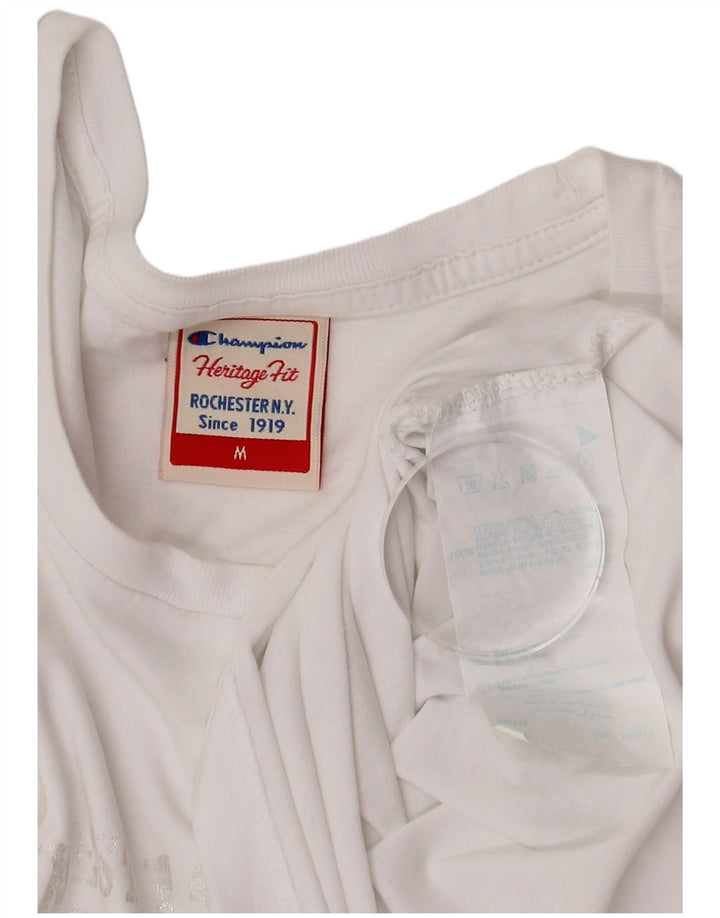 Женская футболка с рисунком Champion Herritage Top UK 12, средний размер, белый хлопок