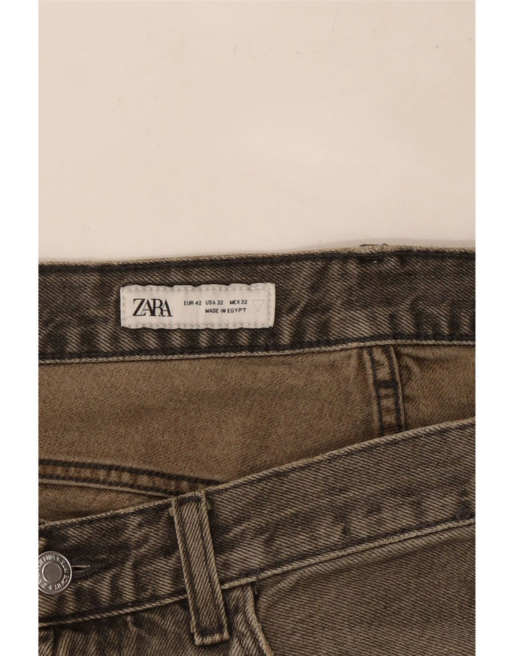 Женские свободные джинсы Zara EU 42, большие размеры W32 L32, серый хлопок