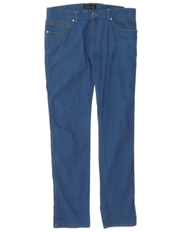Мужские узкие джинсы Zara EU 42, большие W32 L34, синие, хлопок