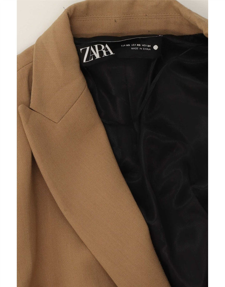 Женский двубортный пиджак оверсайз Zara UK 6 XS Бежевый