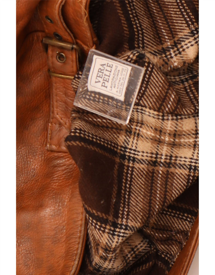 Винтажная женская кожаная куртка UK 18 XL Коричневая кожаная в крапинку