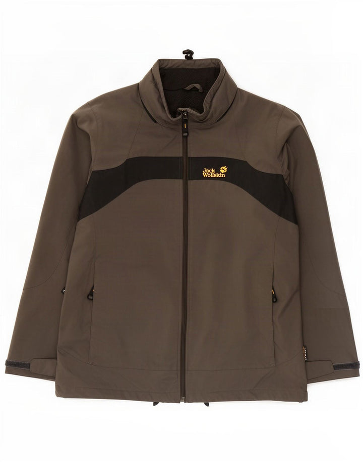 Мужская дождевик Jack Wolfskin UK 36/38 Средне-серый полиамид с цветными блоками
