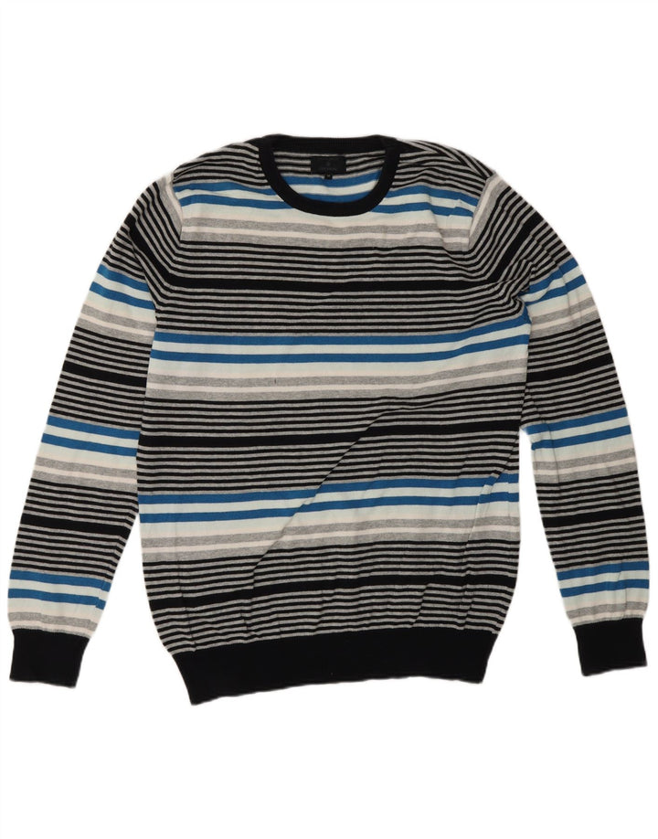 Мужской джемпер с круглым вырезом Jack & Jones, средний разноцветный полосатый свитер