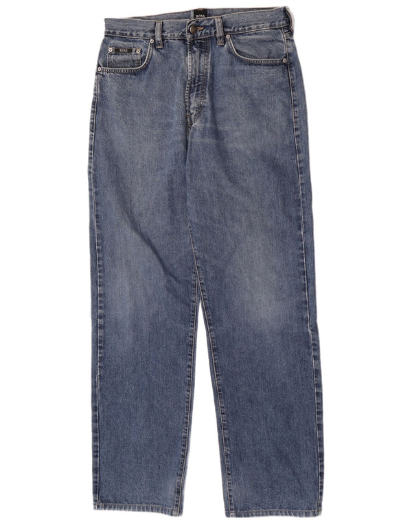 Мужские зауженные джинсы Hugo Boss W34 L32 синие, хлопок