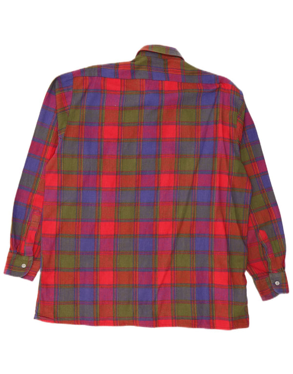 Мужская фланелевая рубашка VINTAGE, размер 41/42, большой хлопок в разноцветную клетку