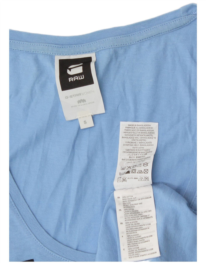 Женский удлиненный жилет с графическим рисунком G-Star, маленький синий хлопковый топ