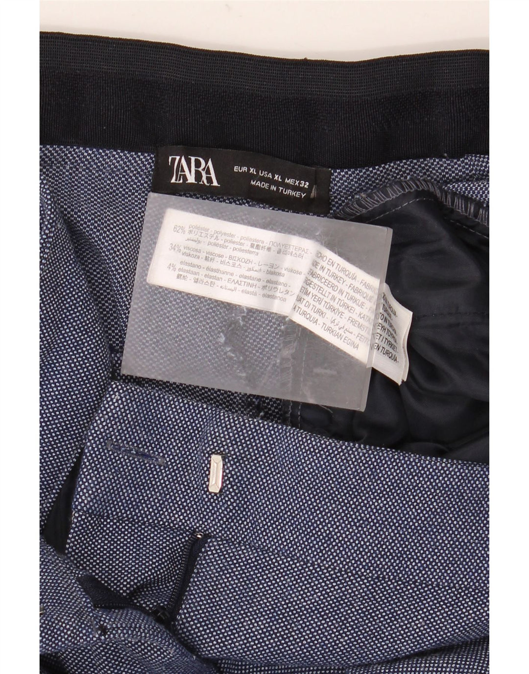 Женские узкие костюмные брюки Marks & Spencer XL W32 L28 синие, полиэстер