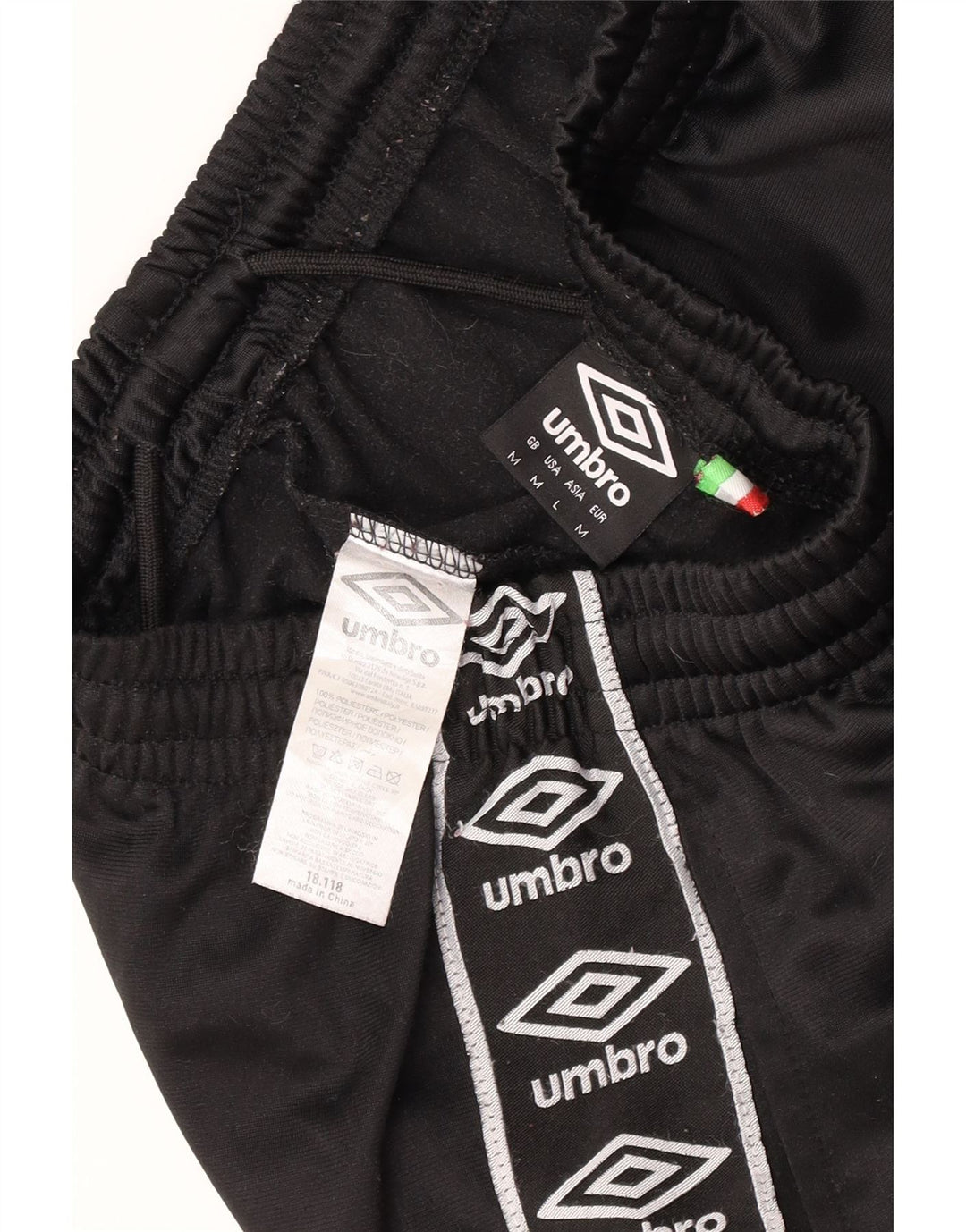 Umbro Мужские спортивные брюки с графическим рисунком, средний черный полиэстер