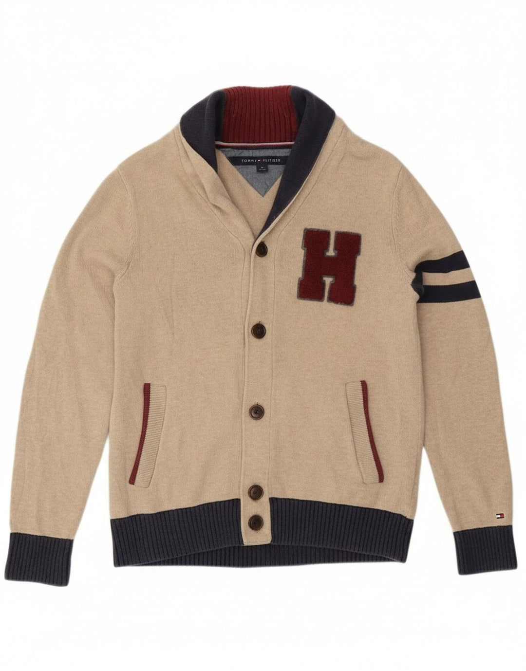 Женский кардиган с рисунком Tommy Hilfiger UK 10, маленький бежевый