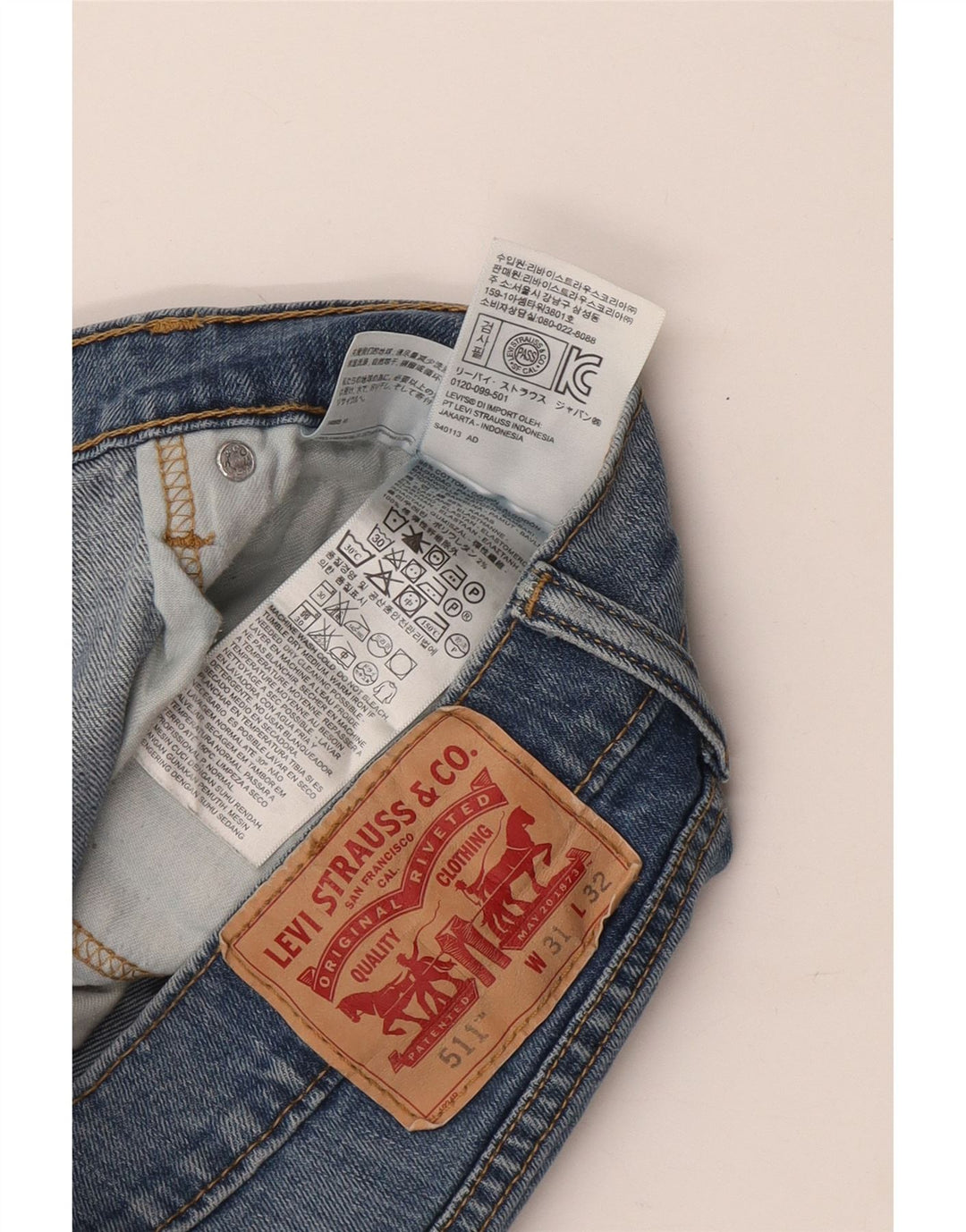 Мужские джинсы LEVI'S 511 Slim W31 L32 Синие, хлопок