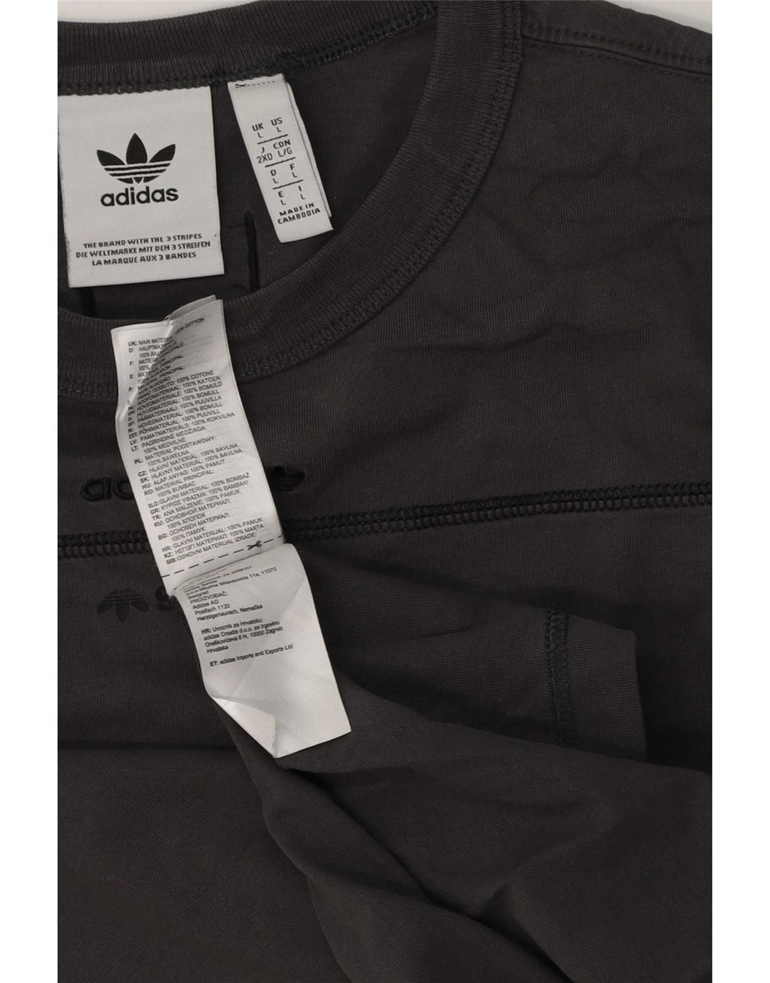 Мужская футболка Adidas Top большого размера, серый хлопок