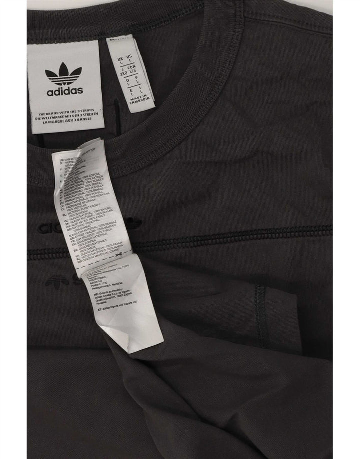 Мужская футболка Adidas Top большого размера, серый хлопок