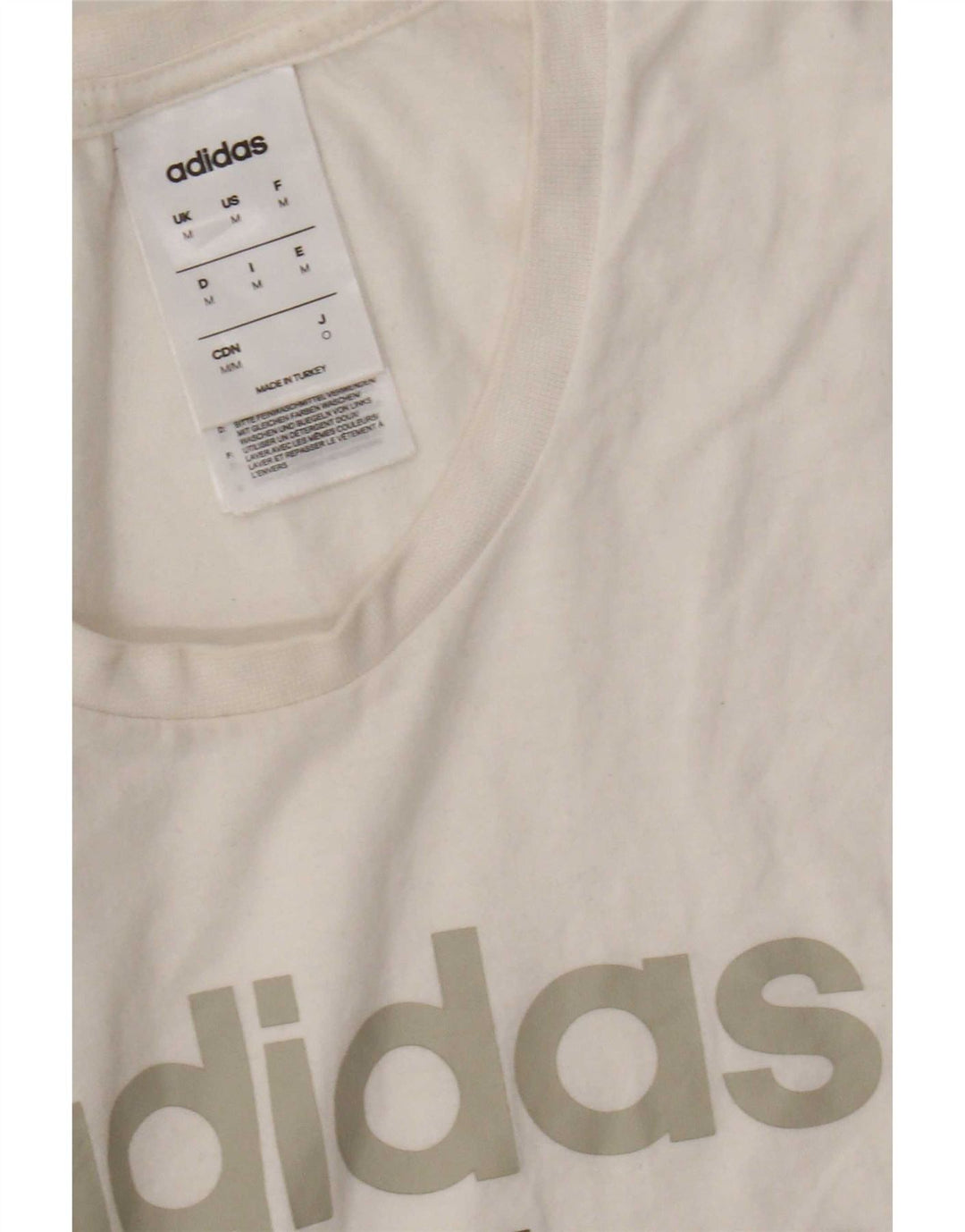 Adidas Мужская футболка с рисунком Топ среднего размера, белый хлопок