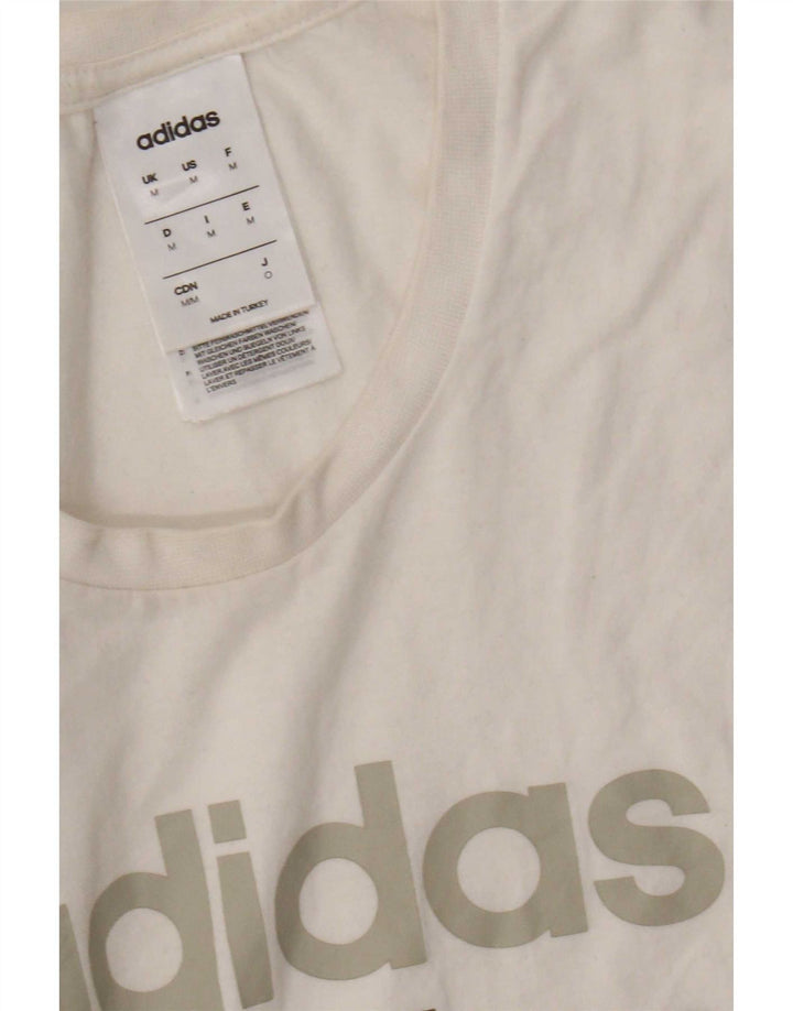 Adidas Мужская футболка с рисунком Топ среднего размера, белый хлопок
