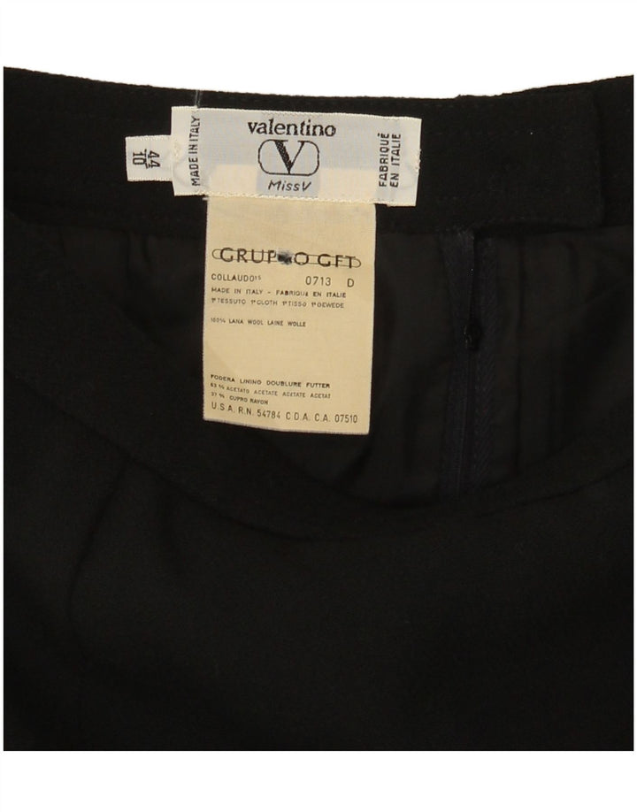 Женская прямая юбка Valentino IT 44 Medium W28, черная шерсть