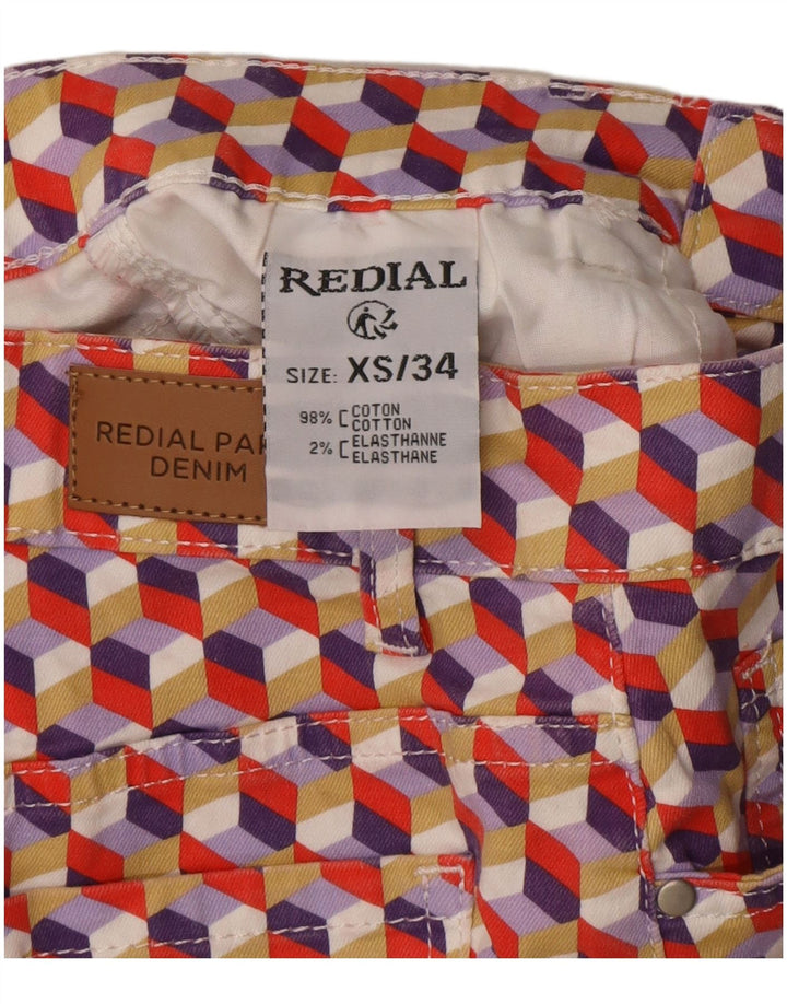 Женская джинсовая юбка Redial EU 34 XS W26, разноцветный хлопок с геометрическим рисунком