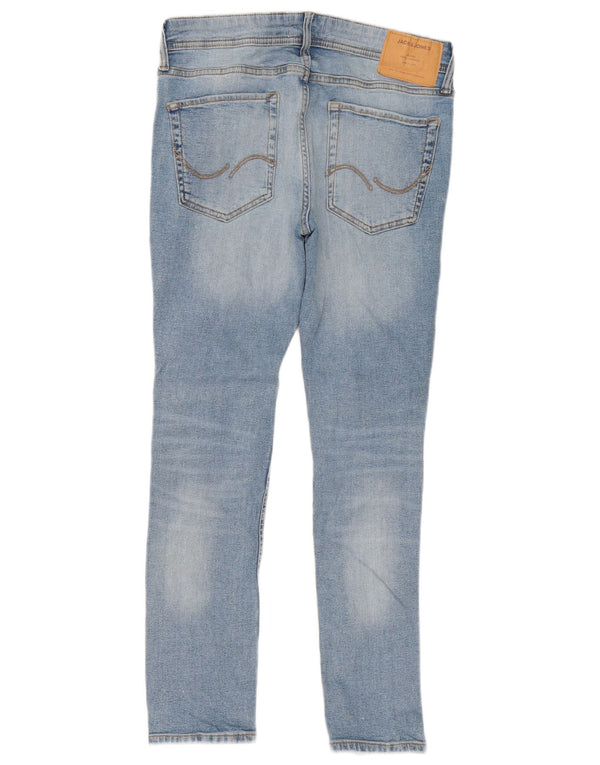 Мужские потертые джинсы скинни Jack & Jones Liam W32 L30, синий хлопок