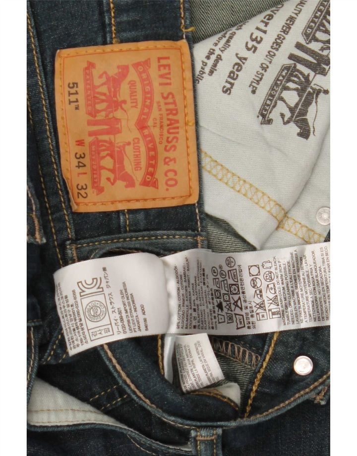 Мужские джинсы Levi's Slim 511 W34 L32 синие, хлопок
