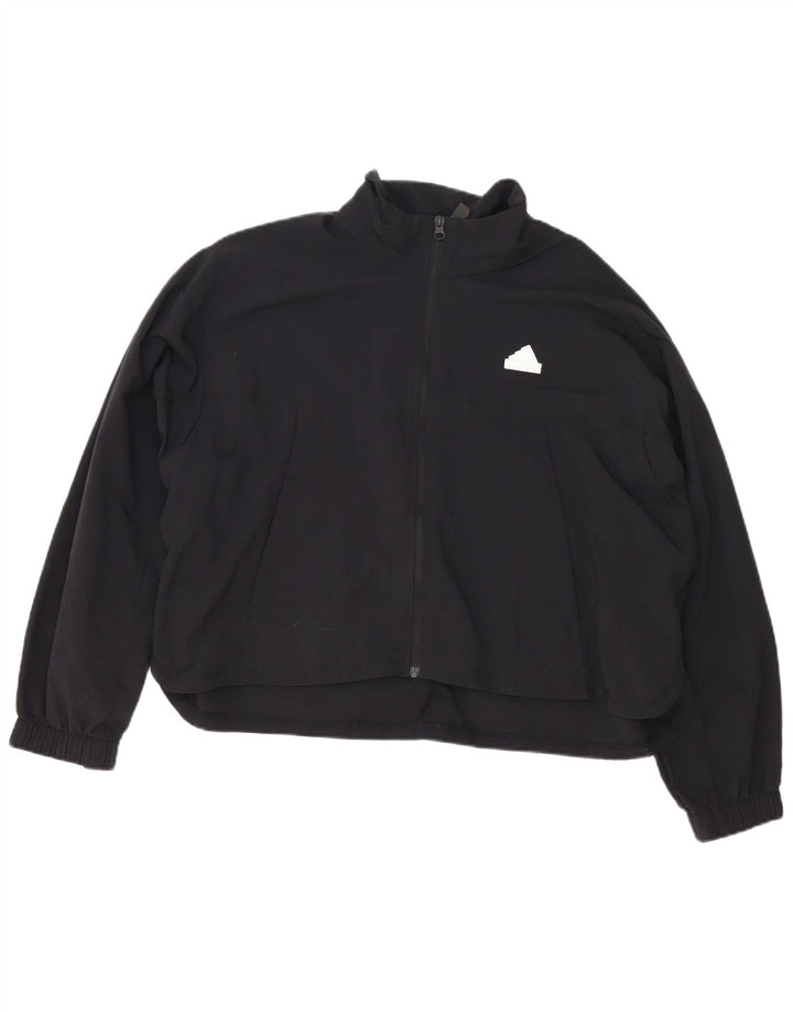 Женская верхняя куртка спортивного костюма Adidas Oversized UK 12/14, средний черный