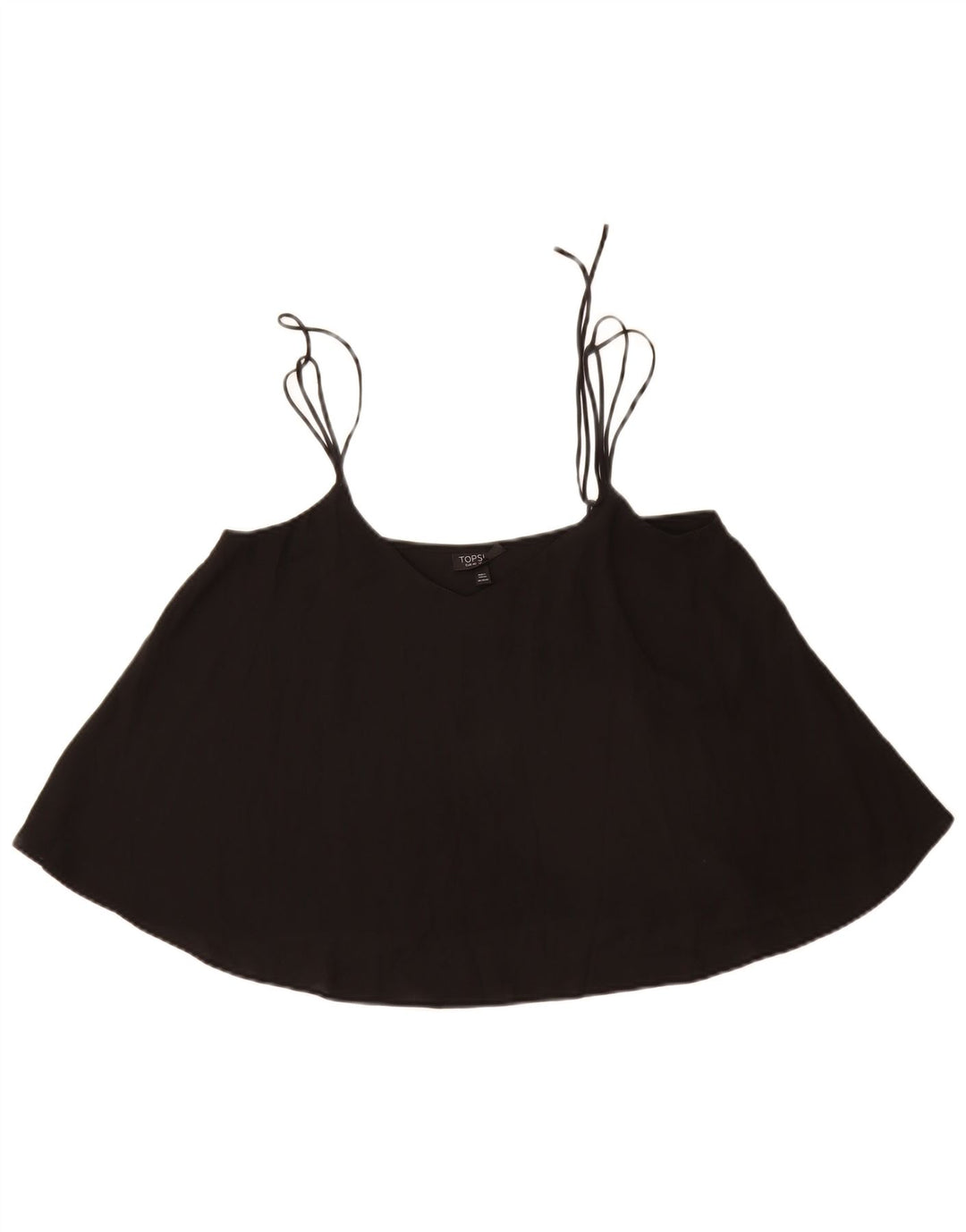 Женский топ на бретелях Topshop UK 12, средний черный, полиэстер
