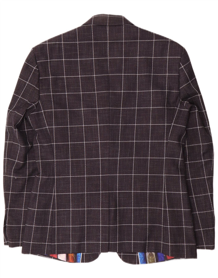 Мужской пиджак Cavani на 2 пуговицах, Великобритания 42 XL, темно-синий в клетку, полиэстер