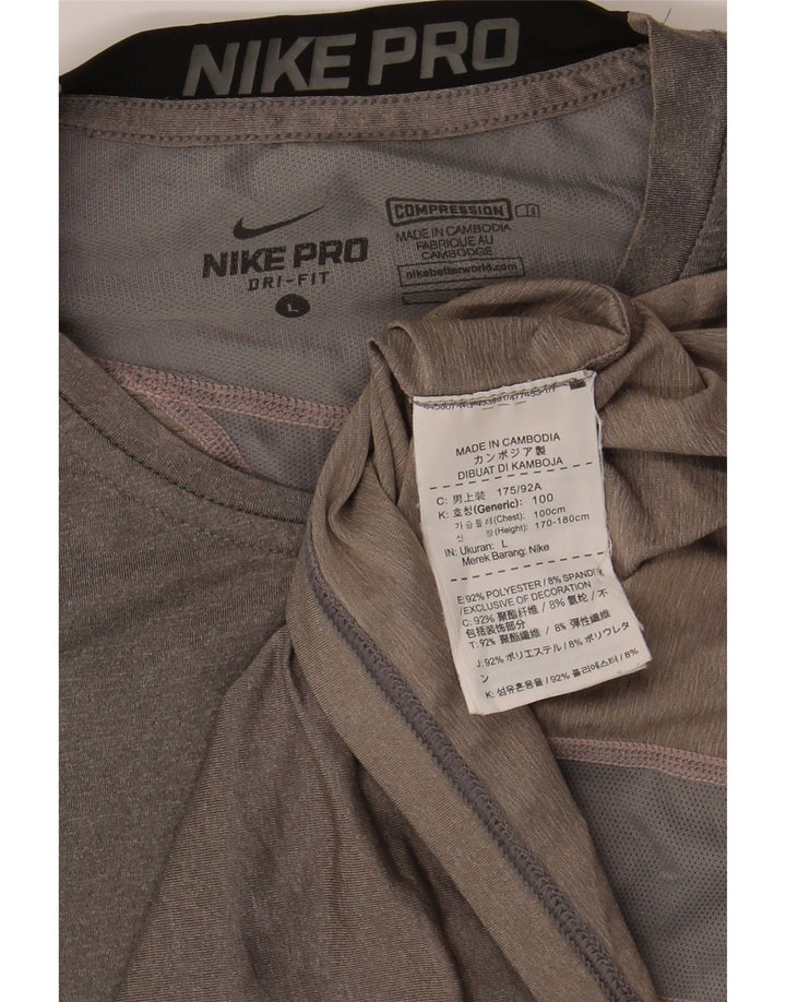 Женская футболка Nike Dri Fit Top UK 14, большой серый полиэстер
