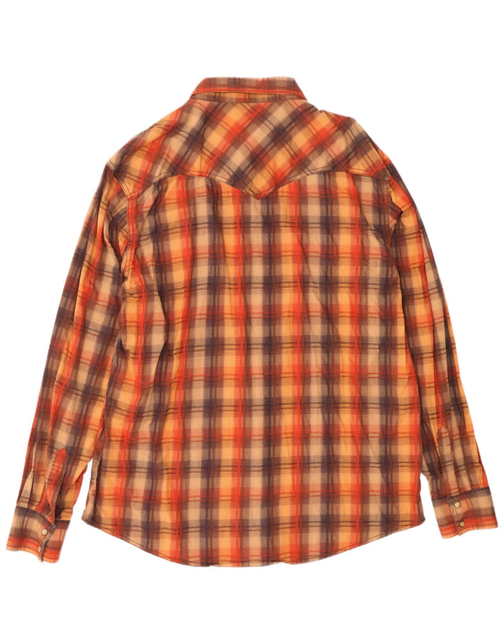 Мужская рубашка в стиле ретро Wrangler 2XL, коричневая клетка, хлопок