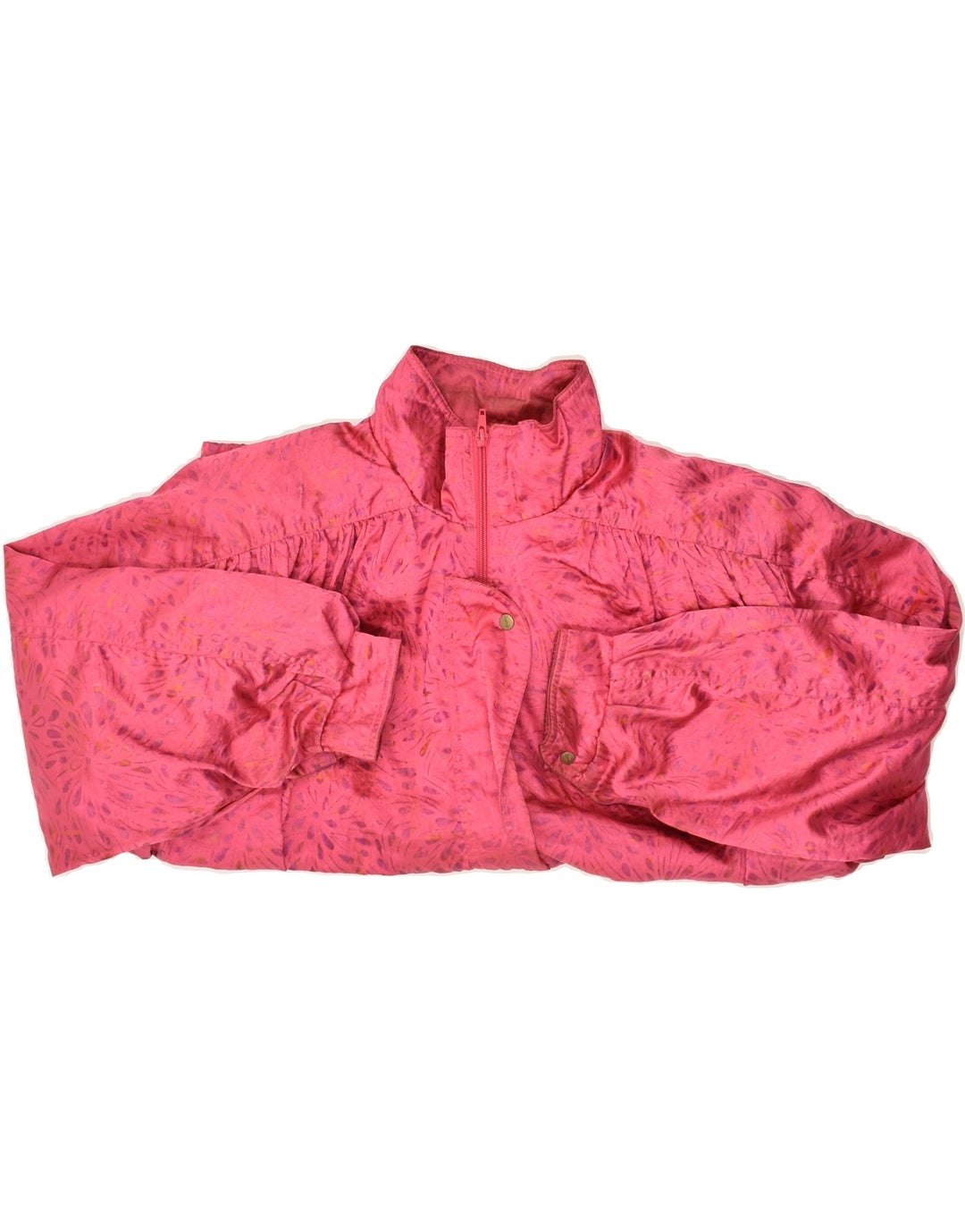 VINTAGE Womens Oversized Windbreaker Jacket UK 14 Medium Pink Paisley Vintage Vintage and Second-Hand Vintage from Messina Hembry 