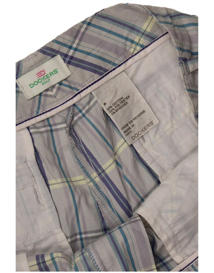 DOCKERS Женские повседневные шорты US 8 Medium W34 Серые клетчатые хлопковые шорты