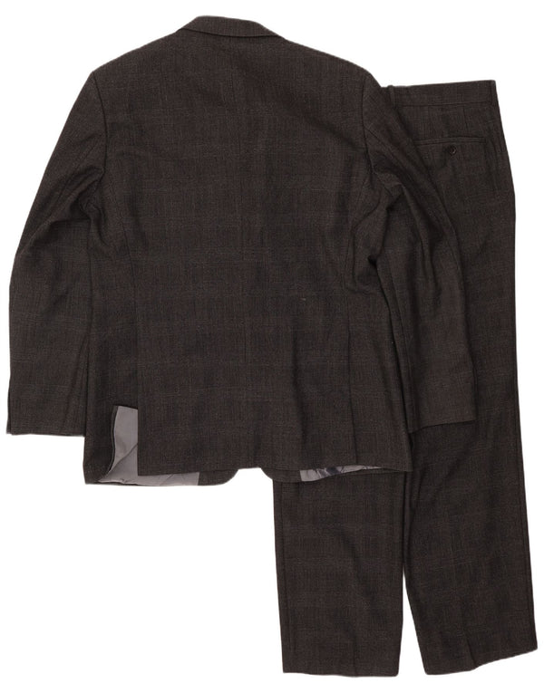 Мужской костюм с двумя пуговицами Hugo Boss EU 54 2XL W38 L31 Серая клетка в клетку