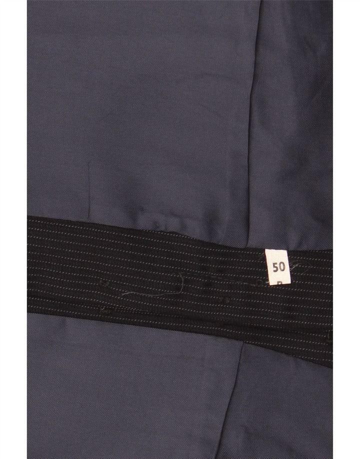 Винтажный мужской жилет IT 50 Medium Navy Blue в тонкую полоску