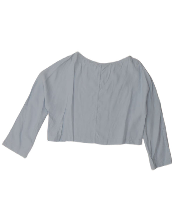 Женская укороченная блузка Zara UK 14, большая синяя вискоза
