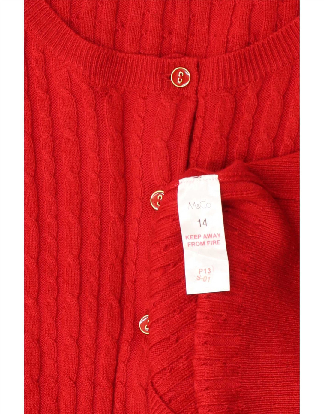 Женский кардиган M&Co UK 14, средний красный акрил