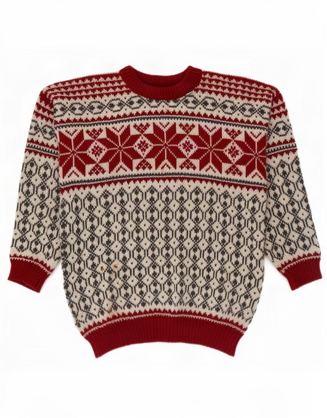 Мужской джемпер унисекс Voss с круглым вырезом, средний темно-белый Fair Isle
