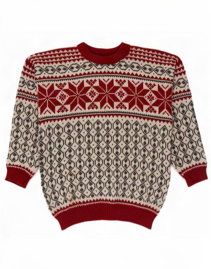 Мужской джемпер унисекс Voss с круглым вырезом, средний темно-белый Fair Isle