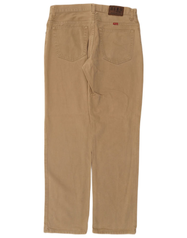 Wrangler Mens Hero Regular Fit Casual Trousers W34 L32 Beige Cotton