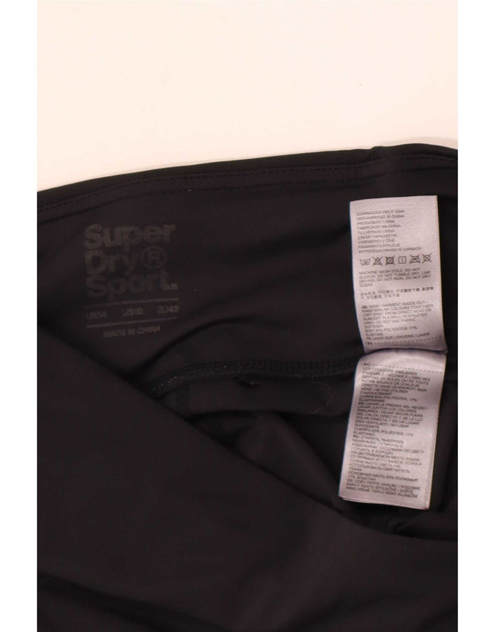 Женские леггинсы с рисунком Superdry UK 14, большой размер, черный полиэстер